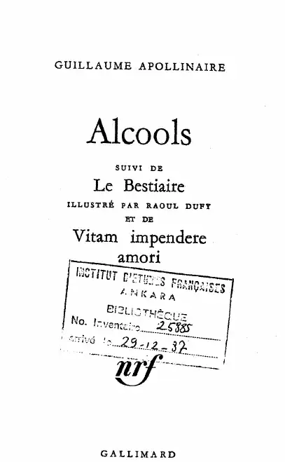 Alcools — Guillaume Apollinaire