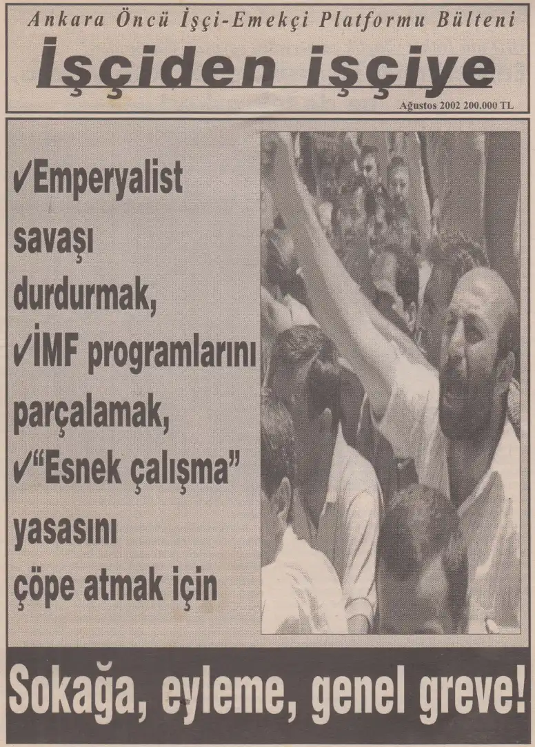 Ankara Öncü - İşçi Emekçi Platformu Bülteni Kamu Emekçileri Bülteni Özel Sayı 042 Ağustos — Bilinmiyor