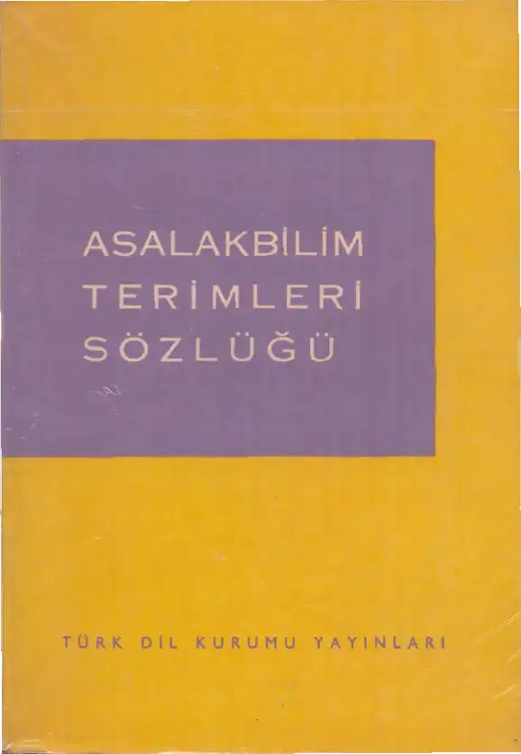 Asalakbilim Terimleri Sözlüğü — Mehmet Turan Yarar
