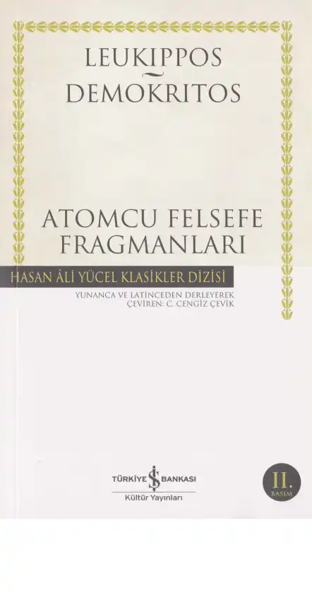 Atomcu Felsefe Fragmanları — Leukippos Demokritos