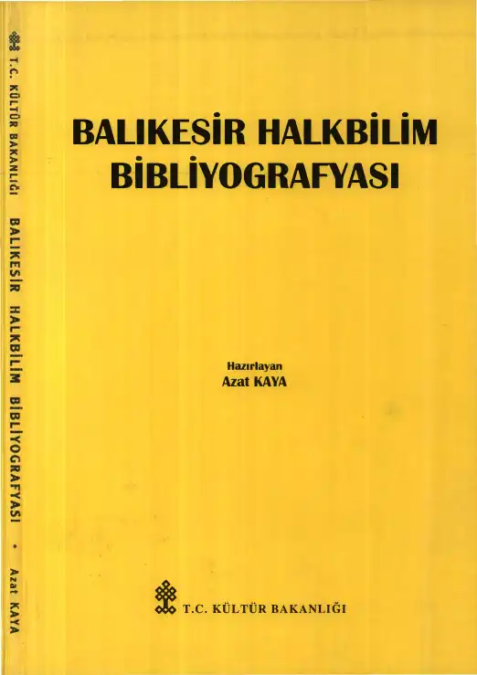 Balıkesir Halkbilim Bibliyografyası — Azat Kaya