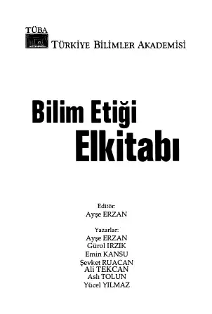 Bilim Etiği Elkitabı — Ayşe Erzan