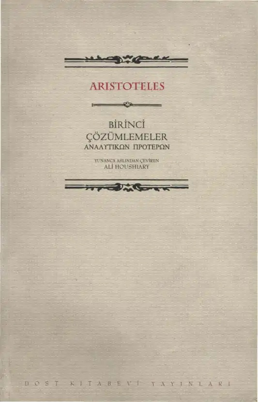 Birinci Çözümlemeler — Aristoteles