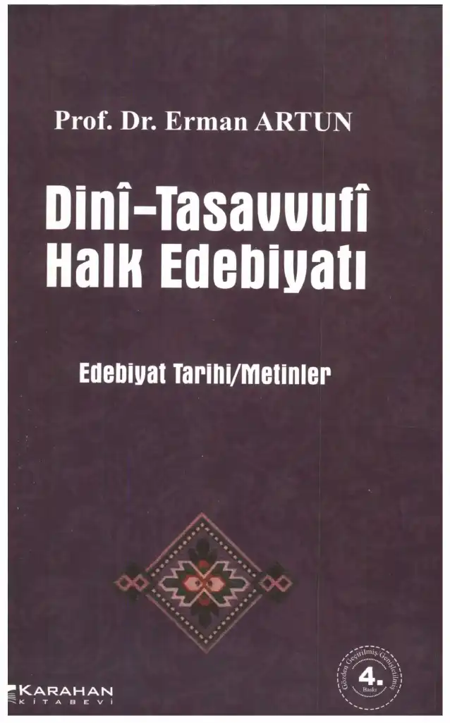 Dini Tasavvufi Halk Edebiyatı — Erman Artun