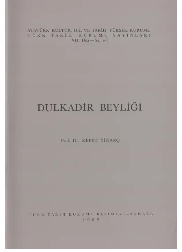 Dulkadir Beyliği — Refet Yinanç
