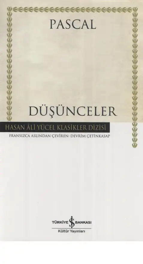 Düşünceler — Blaise Pascal