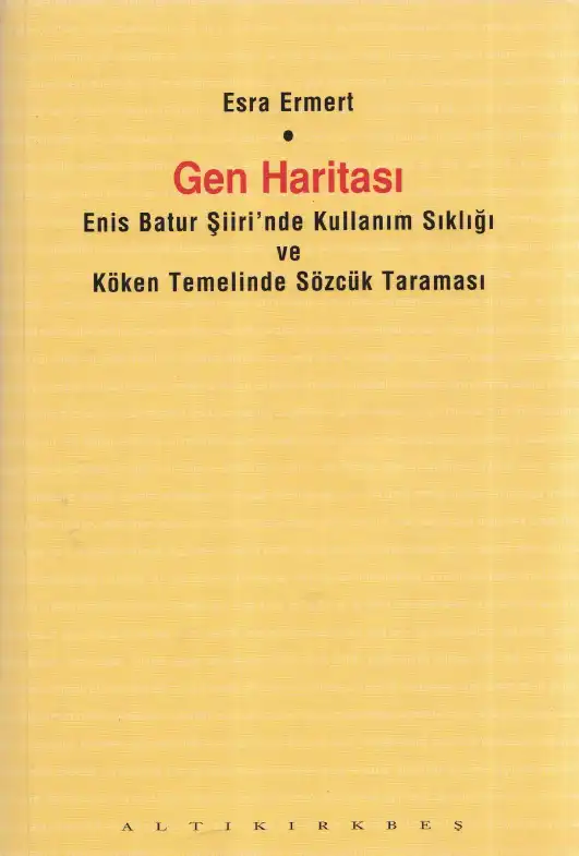 Gen Haritası - Enis Batur Şiiri'nde Kullanım Sıklığı ve Köken Temelinde Sözcük Taraması — Esra Ermert