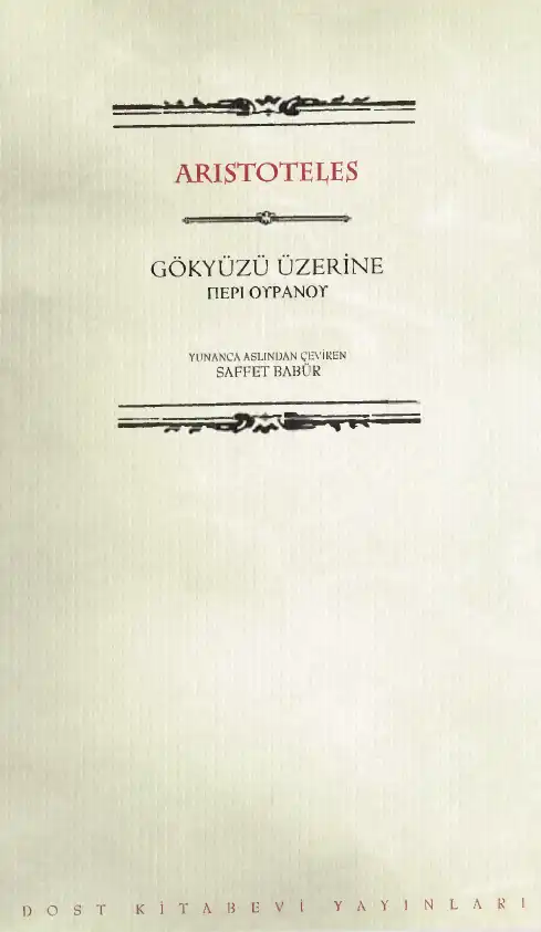 Gökyüzü Üzerine — Aristoteles