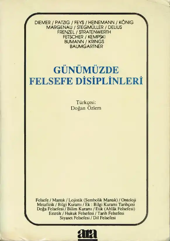 Günümüzde Felsefe Disiplinleri — Alwin Diemer