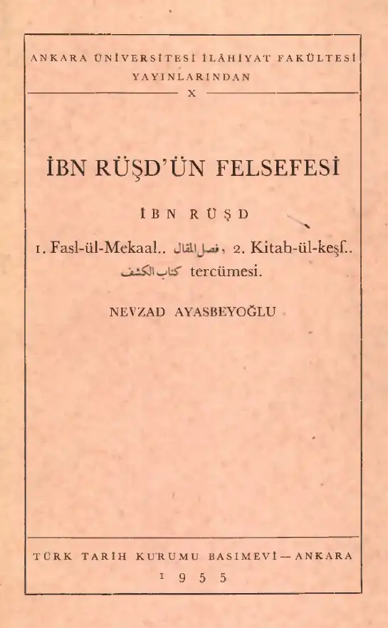 İbn Rüşd'ün Felsefesi — Nevzad Ayasbeyoğlu