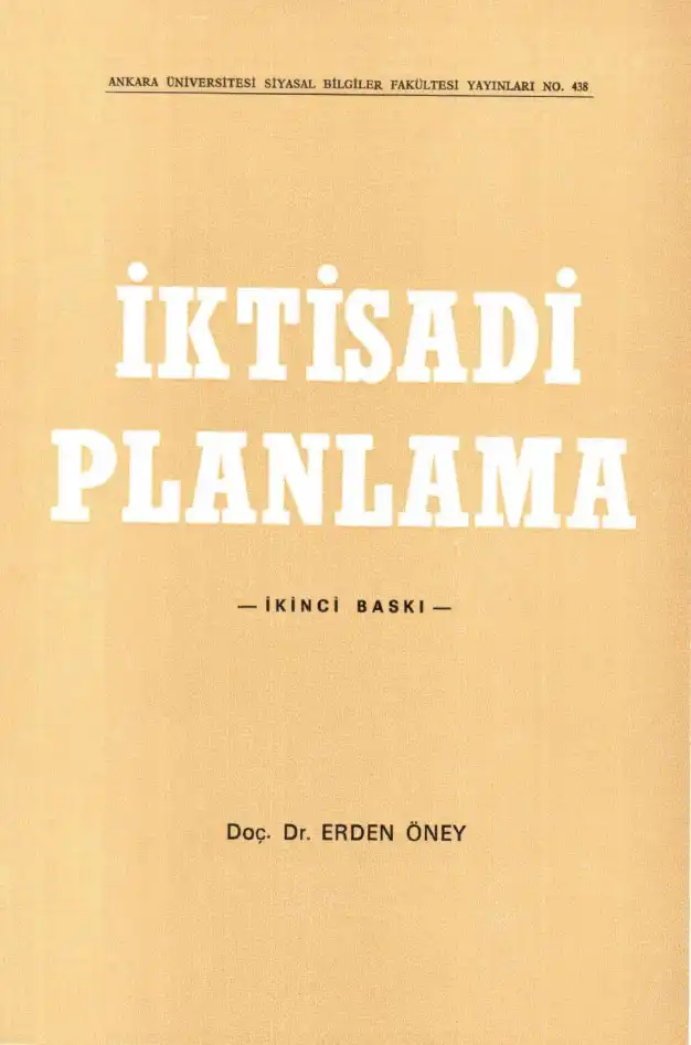 İktisadi Planlama — Erden Öney