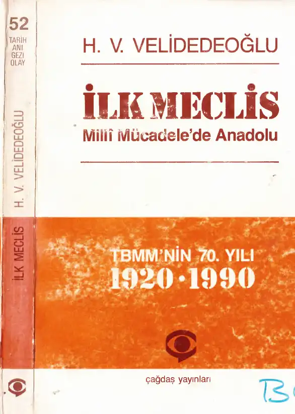 İlk Meclis ve Milli Mücadele'de Anadolu — Hıfzı Veldet Velidedeoğlu