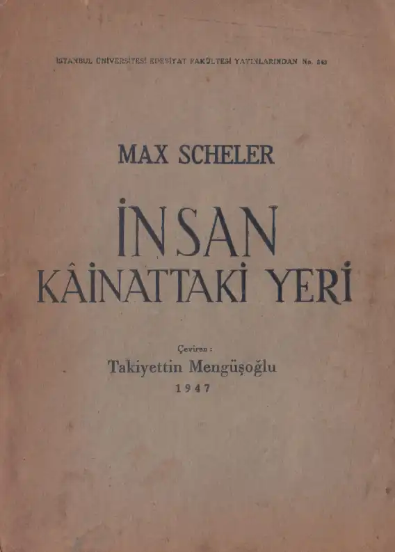 İnsan ve Kainattaki Yeri — Max Scheler