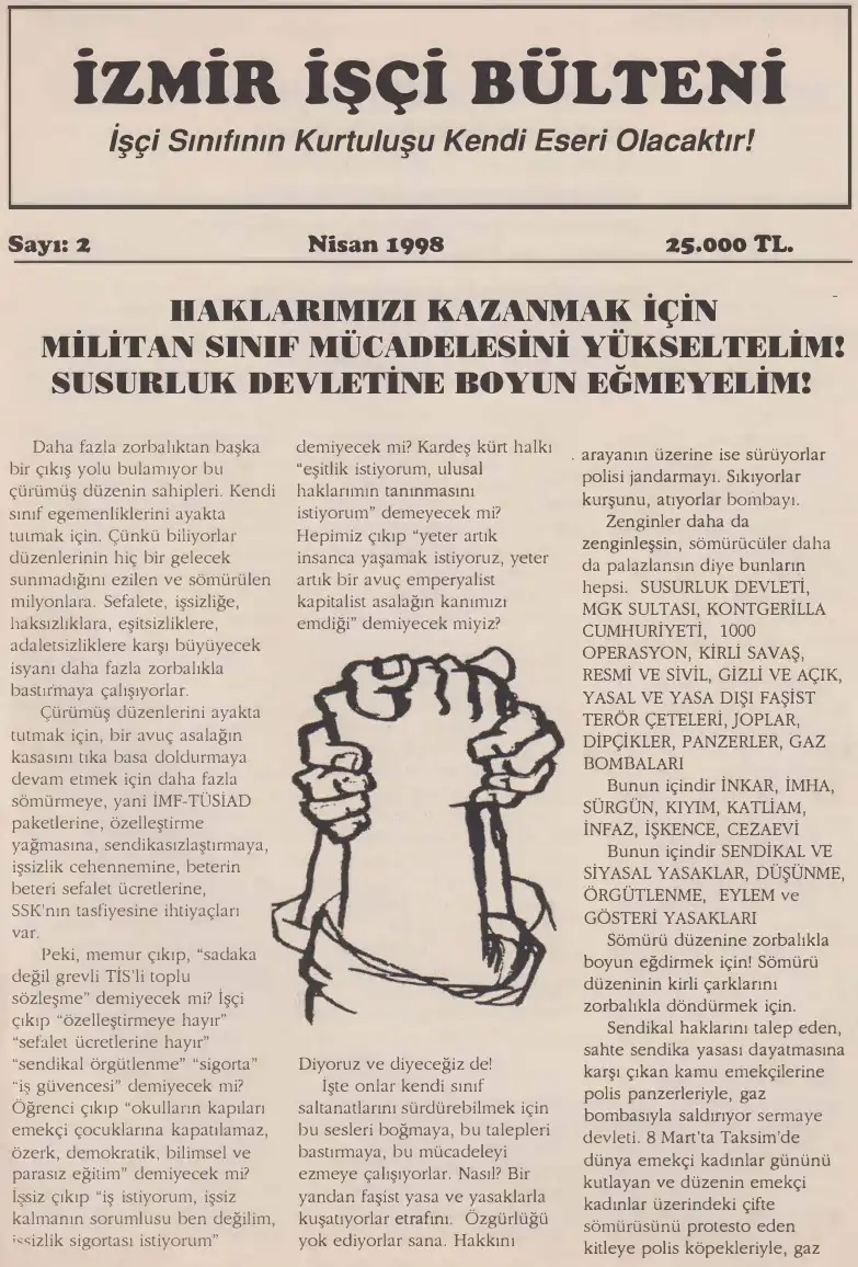 İzmir İşçi Bülteni Sayı 2 Nisan — Bilinmiyor