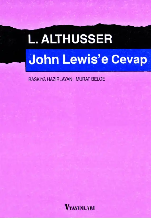 John Lewise Cevap — Louis Althusser, Etienne Balibar, Roger Establet, Pierre Macherey, Jacques Ranciere