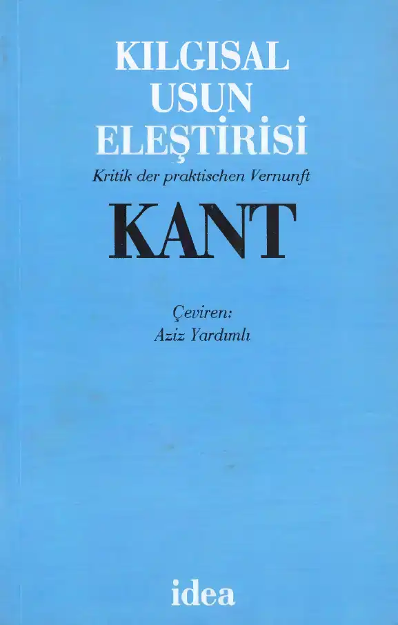 Kılgısal Usun Eleştirisi — Immanuel Kant