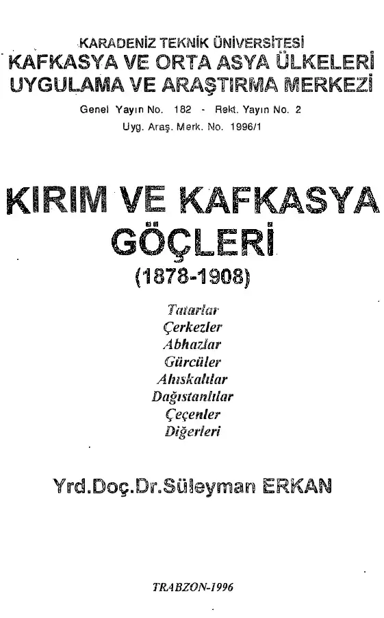Kırım Ve Kafkasya Göçleri — Süleyman Erkan