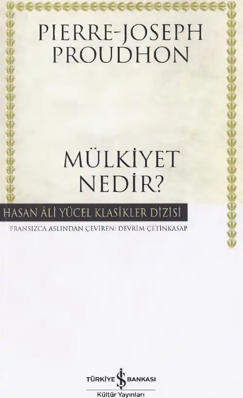 Mülkiyet Nedir? — Pierre-Joseph Proudhon