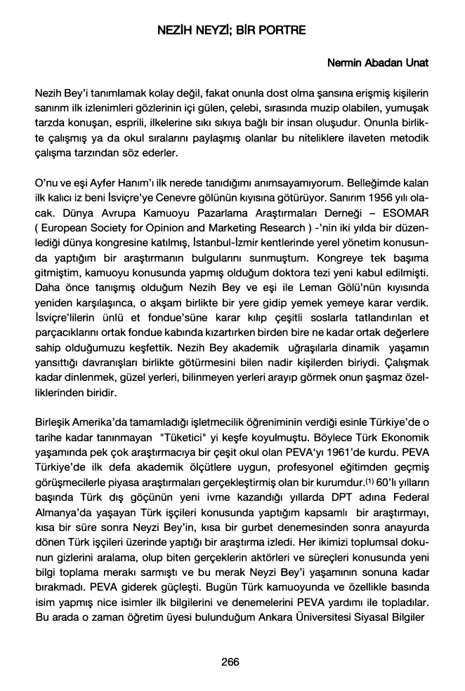 Nezih Neyzi; Bir Portre — Nermin Abadan-Unat