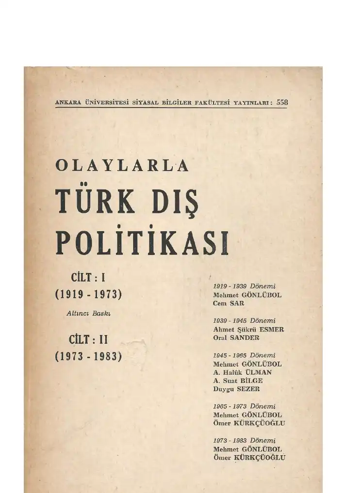 Olaylarla Türk Dış Politikası — Mehmet Gönlübol