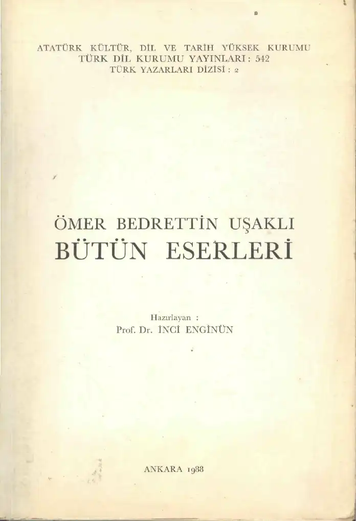 Ömer Bedrettin Bütün Eserleri — İnci Enginün