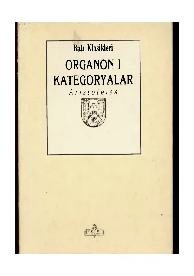 Organon I: Kategoryalar — Aristoteles