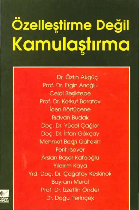 Özelleştirme Değil Kamulaştırma — Öztin Akgüç