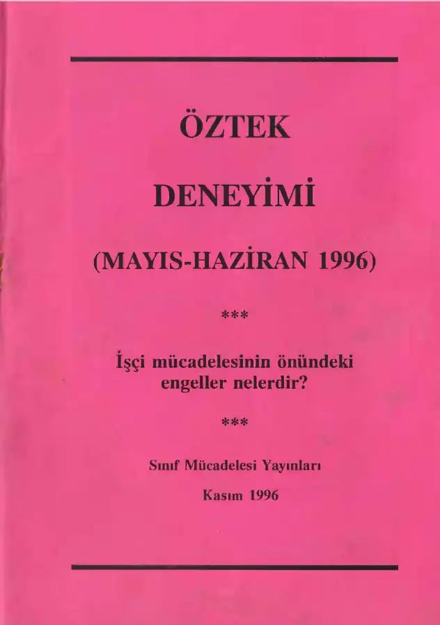 Öztek Deneyimi (Mayıs-Haziran 1996) — Bilinmiyor