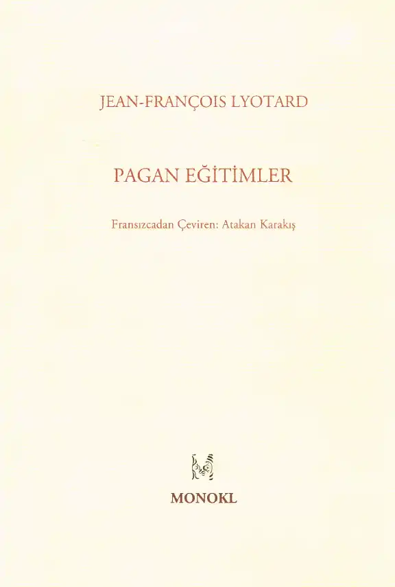 Pagan Eğitimler — Jean-François Lyotard