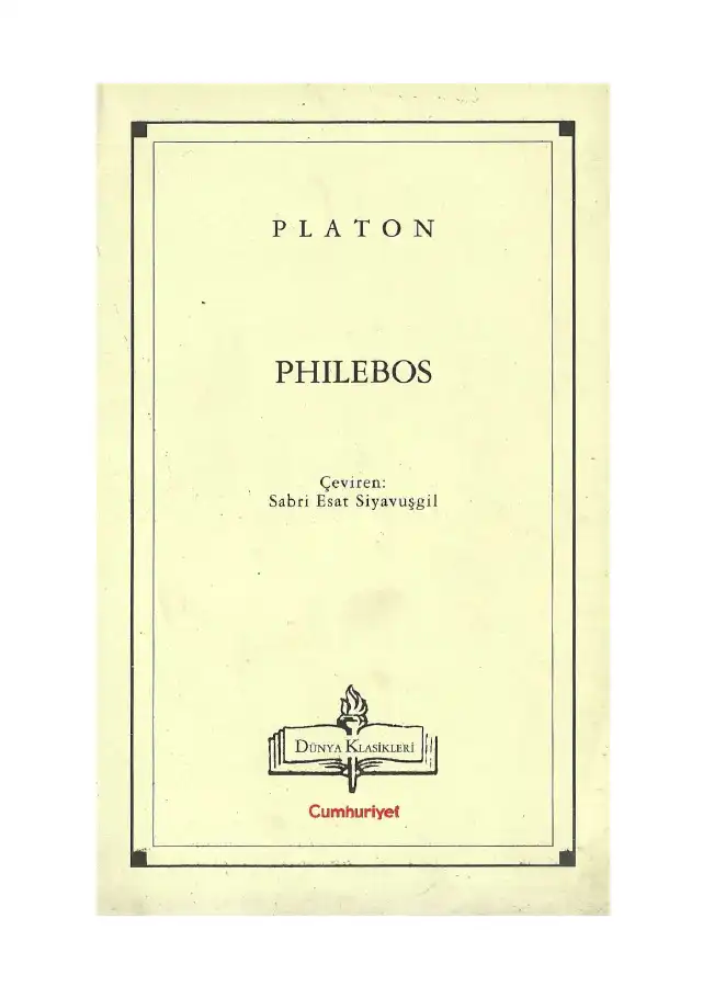 Philebos ya da Haz Duygusu Üzerine — Platon (Eflatun)