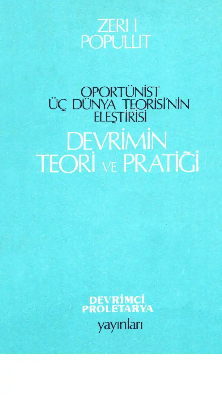 Populit Devrimin Teori Ve Pratiği Devrimci Proleterya — Zeri I Popullit