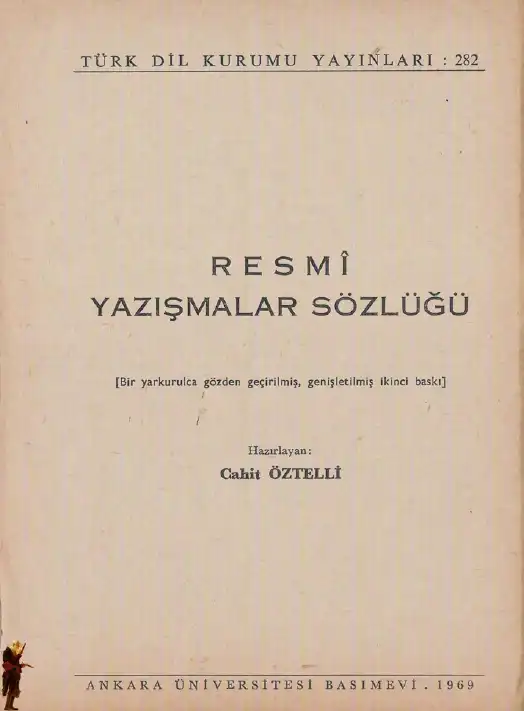 Resmi Yazışmalar Sözlüğü — Cahit Öztelli