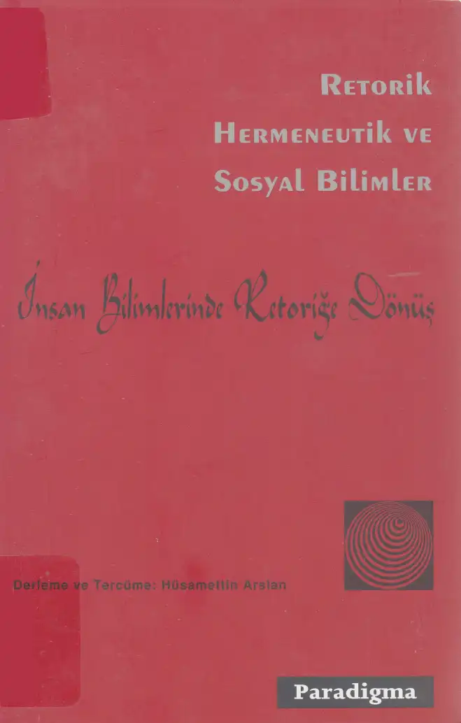 Retorik Hermeneutik Ve Sosyal Bilimler — Hüsamettin Arslan