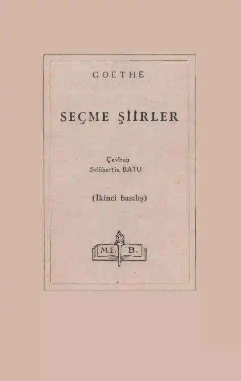 Seçme Şiirler — Johann Wolfgang von Goethe