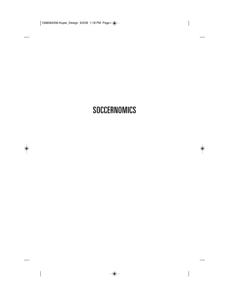Soccernomics — Simon Kuper, Stefan Szymanski