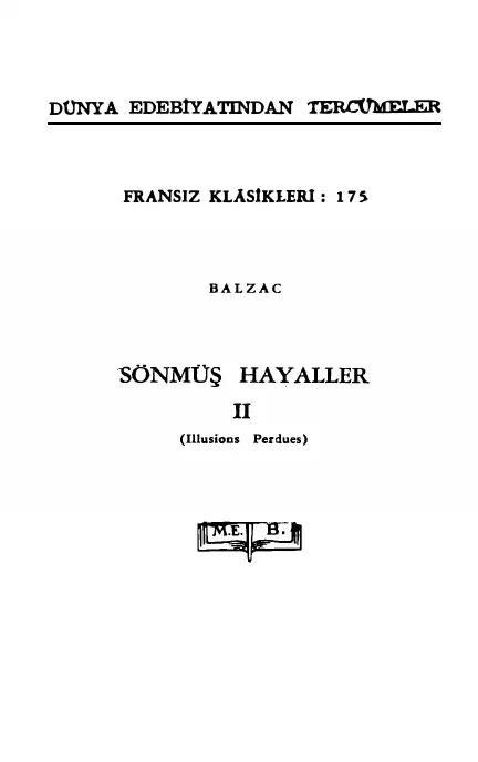 Sönmüş Hayaller II — Honoré de Balzac
