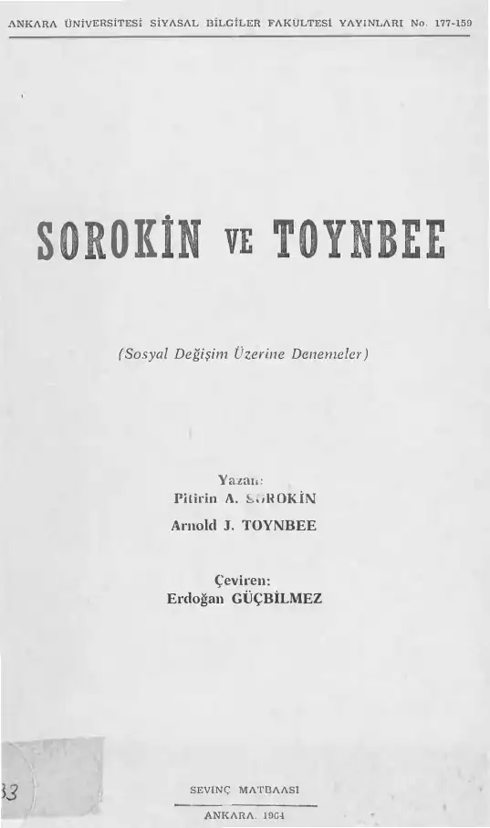 Sosyal Değişim Üzerine Denemeler — Pitirim A. Sorokin, Arnold J. Toynbee
