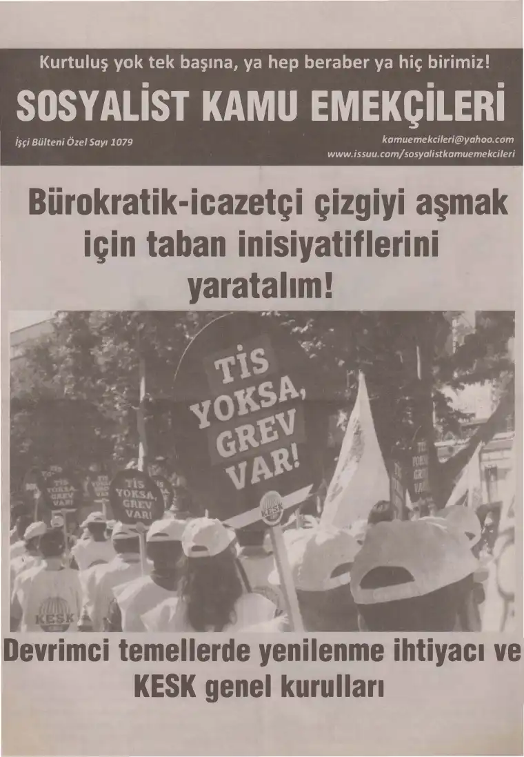 Sosyalist Kamu Emekçileri İşçi Bülteni Özel Sayı 1079 — Bilinmiyor