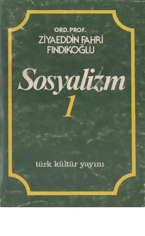 Sosyalizm — Ziyaeddin Fahri Fındıkoğlu