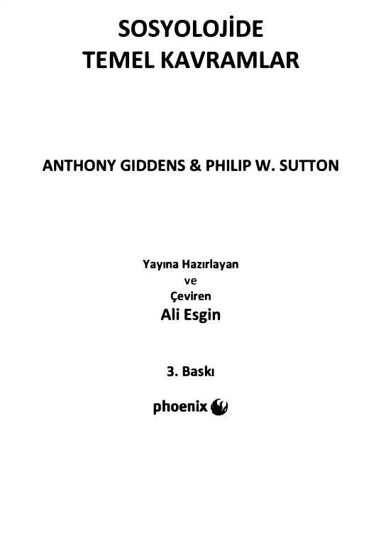 Sosyolojide Temel Kavramlar — Anthony Giddens & Philip W. Sutton