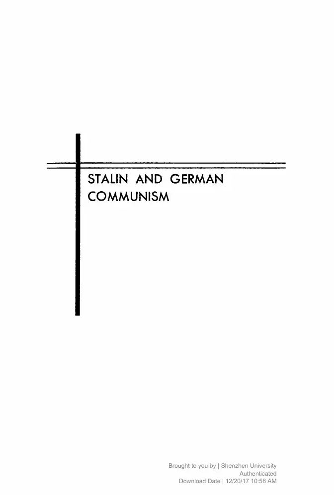 Stalin and German Communism — Ruth Fischer