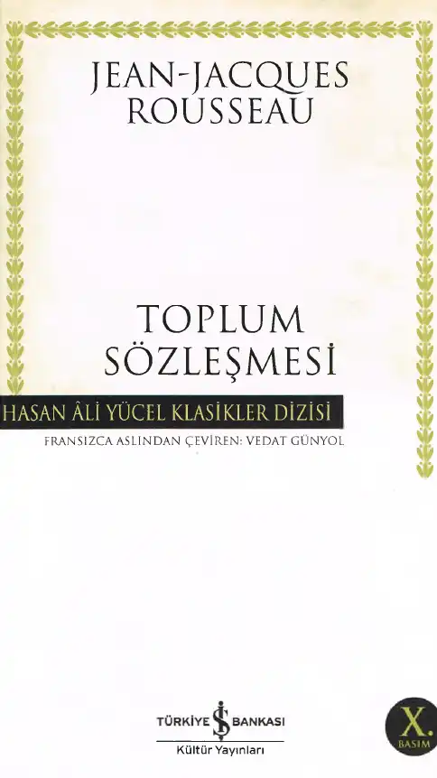 Toplum Sözleşmesi — Jean-Jacques Rousseau