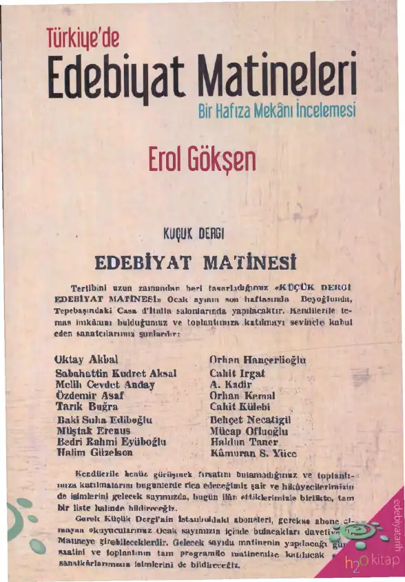 Türkiye'de Edebiyat Matineleri — Erol Gökşen