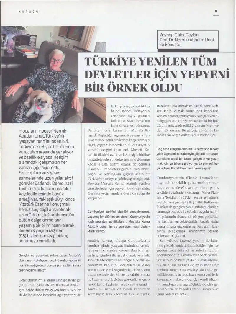 Türkiye Yenilen Tüm Devletler İçin Yepyeni Bir Örnek Oldu — Nermin Abadan-Unat
