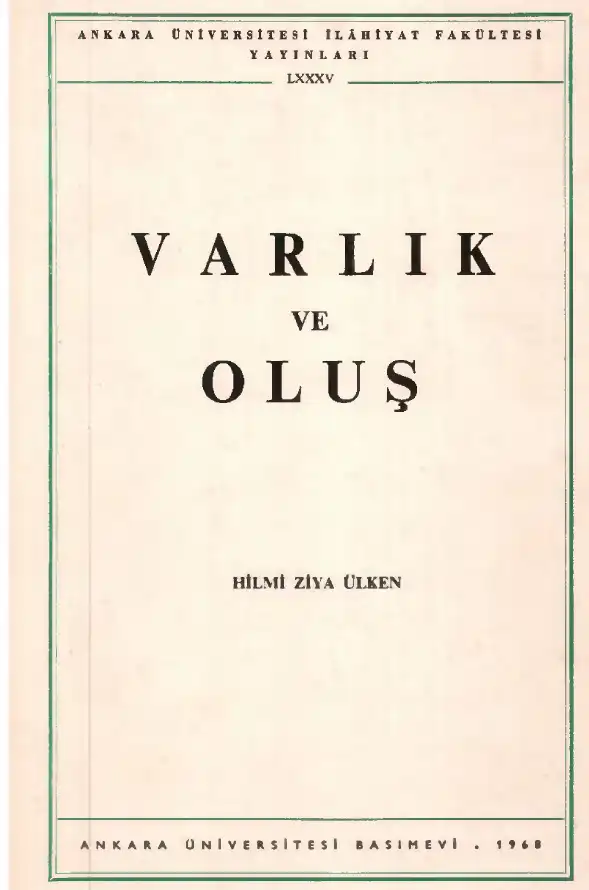 Varlık ve Oluş — Hilmi Ziya Ülken